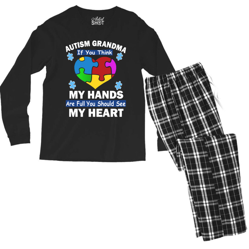 Grandma And My Heart Men's Long Sleeve Pajama Set | Artistshot