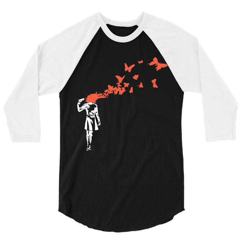 Headshot Butterfly 3/4 Sleeve Shirt | Artistshot