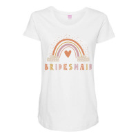 Bridesmaid Boho Casual Over The Rainbow Design Maternity Scoop Neck T-shirt | Artistshot