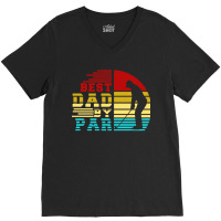 Best Dad By Par Retro Sunset V-neck Tee | Artistshot