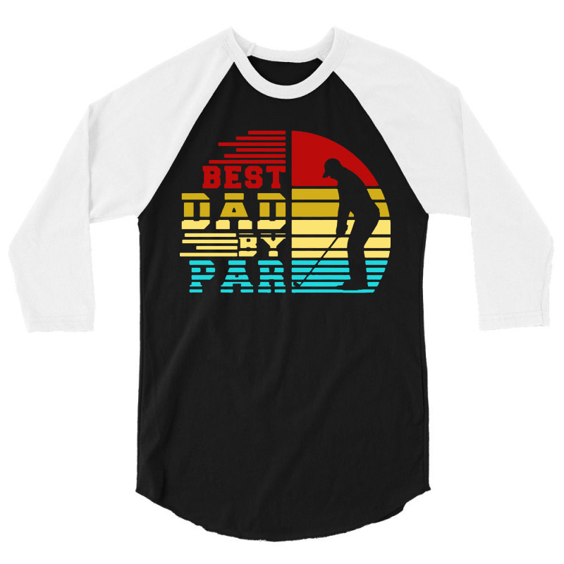 Best Dad By Par Retro Sunset 3/4 Sleeve Shirt | Artistshot