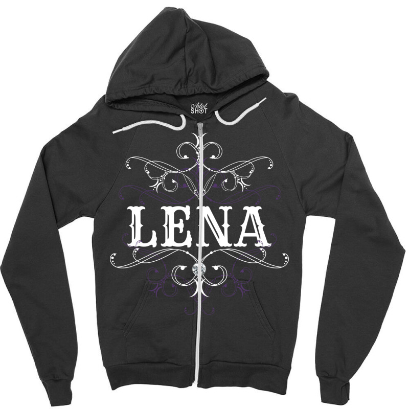 Lena Name Gothic Style Goth Ornament Love Zipper Hoodie | Artistshot