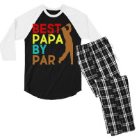 Best Papa By Par Men's 3/4 Sleeve Pajama Set | Artistshot