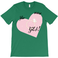 She Said Yes Bridal Heart Boy T-shirt | Artistshot