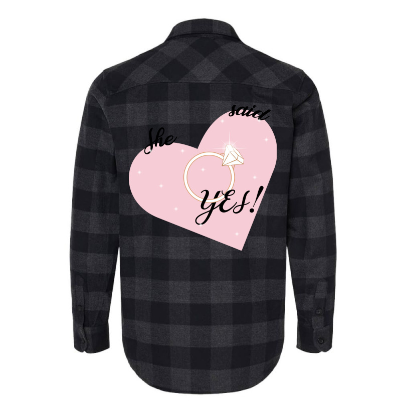 She Said Yes Bridal Heart Boy Flannel Shirt | Artistshot