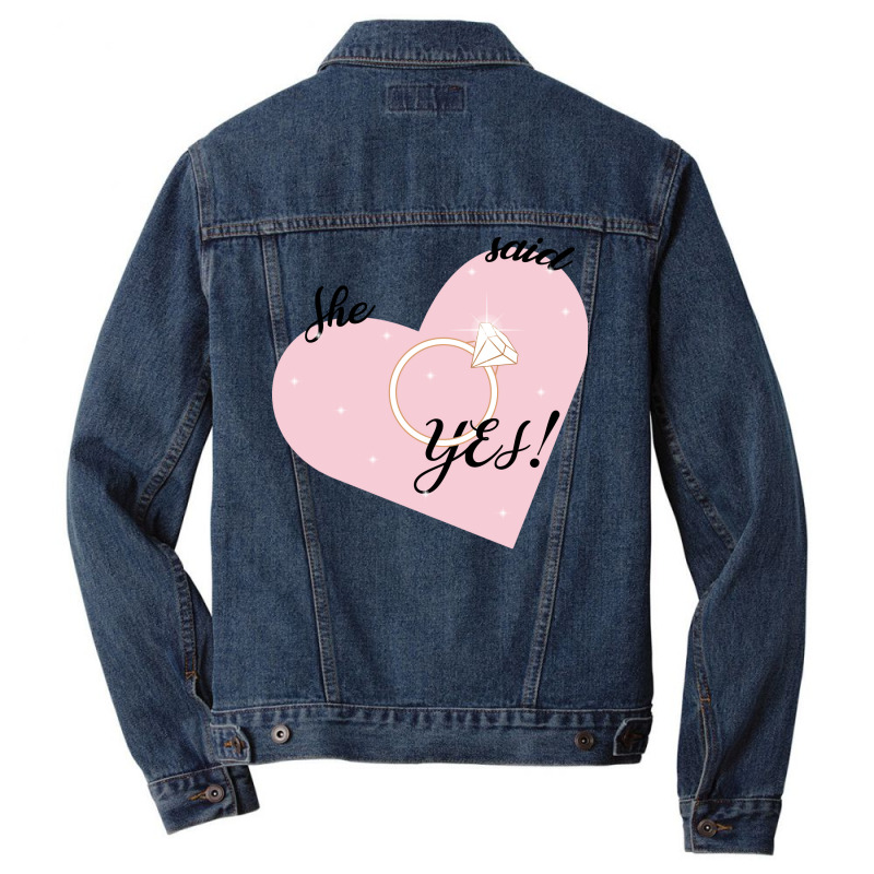 She Said Yes Bridal Heart Boy Men Denim Jacket | Artistshot