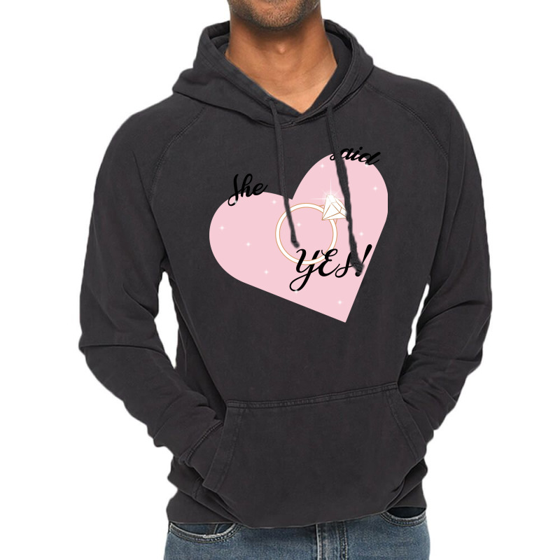 She Said Yes Bridal Heart Boy Vintage Hoodie | Artistshot