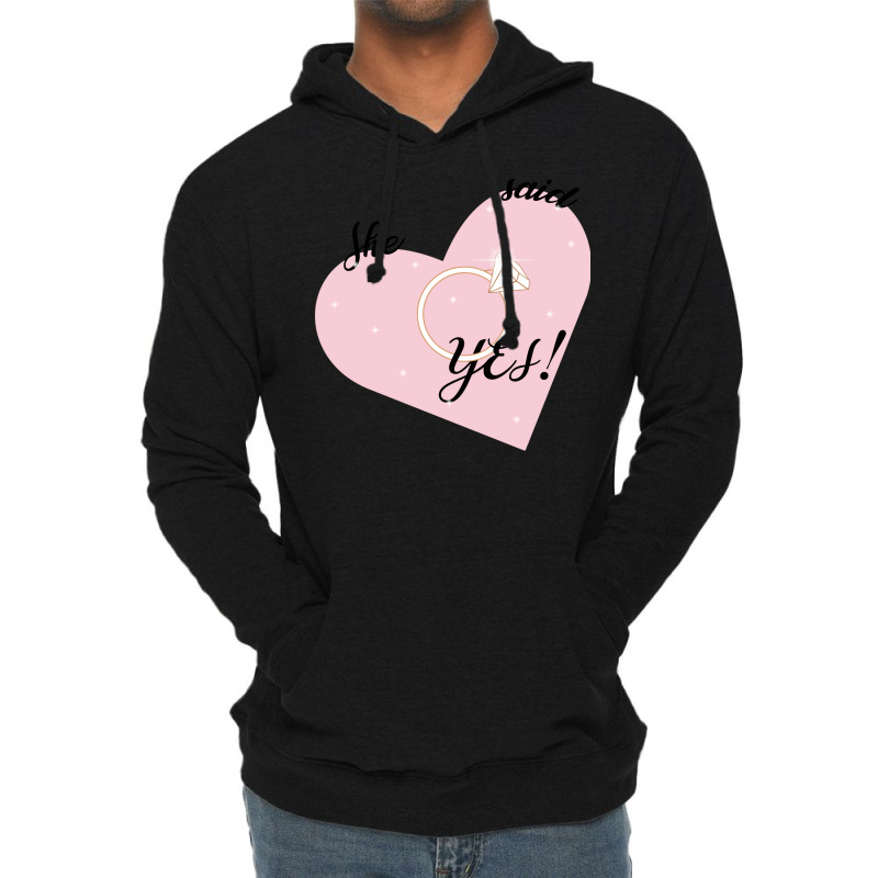 She Said Yes Bridal Heart Boy Lightweight Hoodie | Artistshot