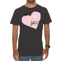 She Said Yes Bridal Heart Boy Vintage T-shirt | Artistshot