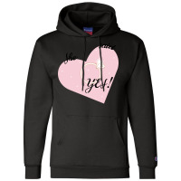 She Said Yes Bridal Heart Boy Champion Hoodie | Artistshot