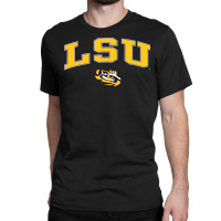 Mens Lsu Tigers Arch Over Purple Officially Licens Classic T-shirt | Artistshot