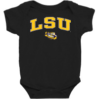 Mens Lsu Tigers Arch Over Purple Officially Licens Baby Bodysuit | Artistshot