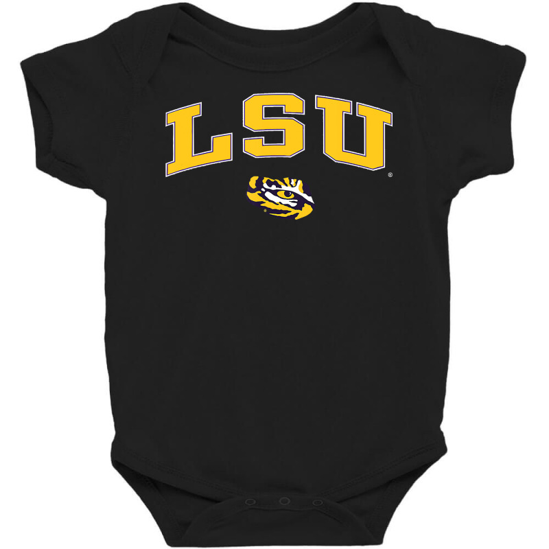 Mens Lsu Tigers Arch Over Purple Officially Licens Baby Bodysuit by haileyvirgile | Artistshot