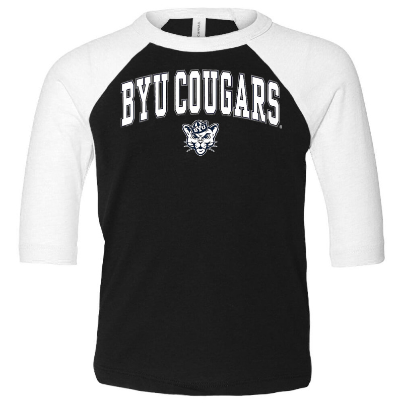 Kids Byu Cougars Kids Arch Over Navy Officially Li Toddler 3/4 Sleeve Tee by marshan | Artistshot