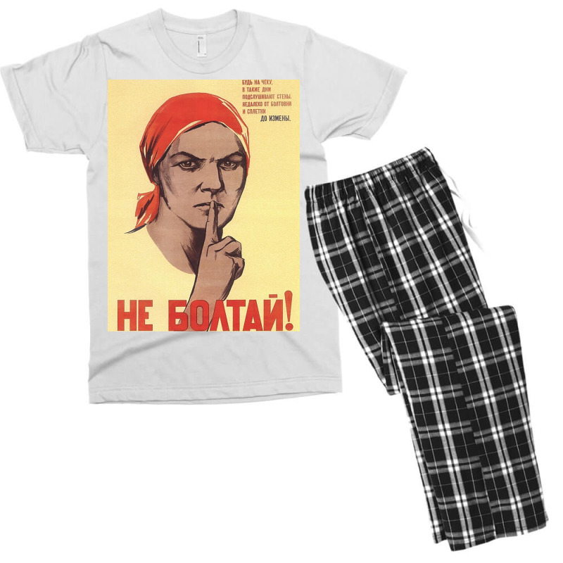 Soviet Propaganda   Do Not Gossip! Men's T-shirt Pajama Set by carolpowells | Artistshot