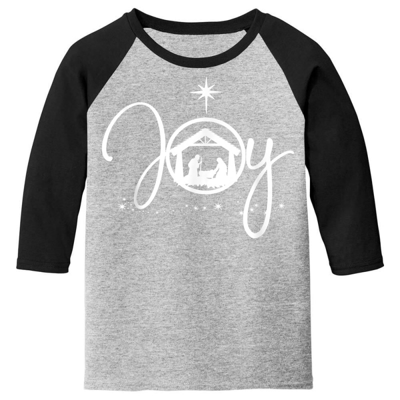 Christian Christmas Joy Jesus Nativity Scene Faith Youth 3/4 Sleeve by charleyker | Artistshot