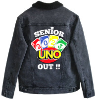 Senior 2023 Uno Out Funny Class Of 2023 Graduation Unisex Sherpa-lined Denim Jacket | Artistshot