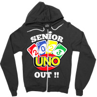 Senior 2023 Uno Out Funny Class Of 2023 Graduation Zipper Hoodie | Artistshot