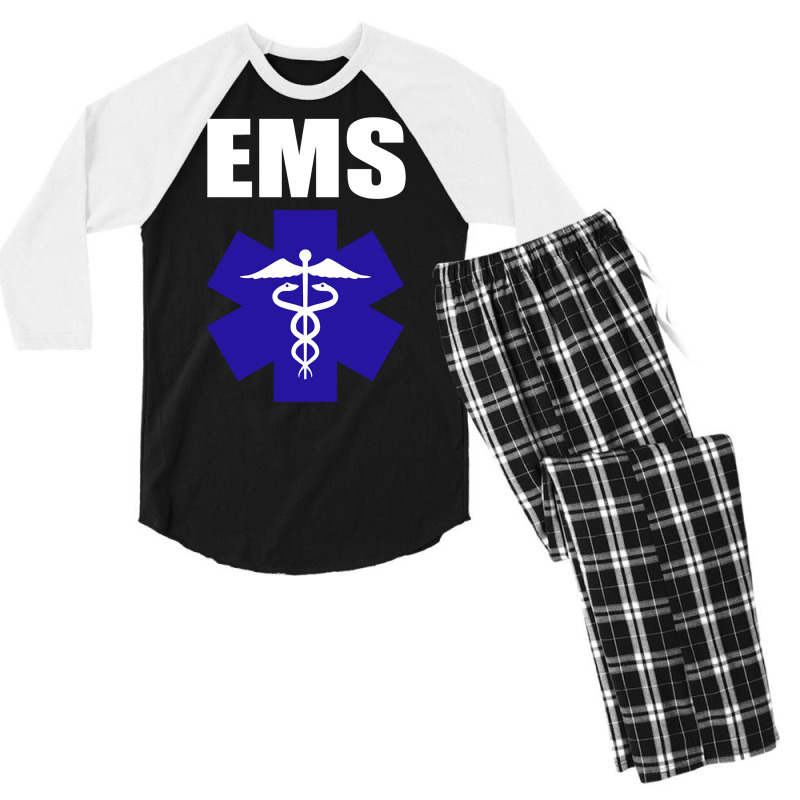 Ems Emt Paramedic Pullover Hoodie Emergency Medical Tech Men's 3/4 Sleeve Pajama Set | Artistshot