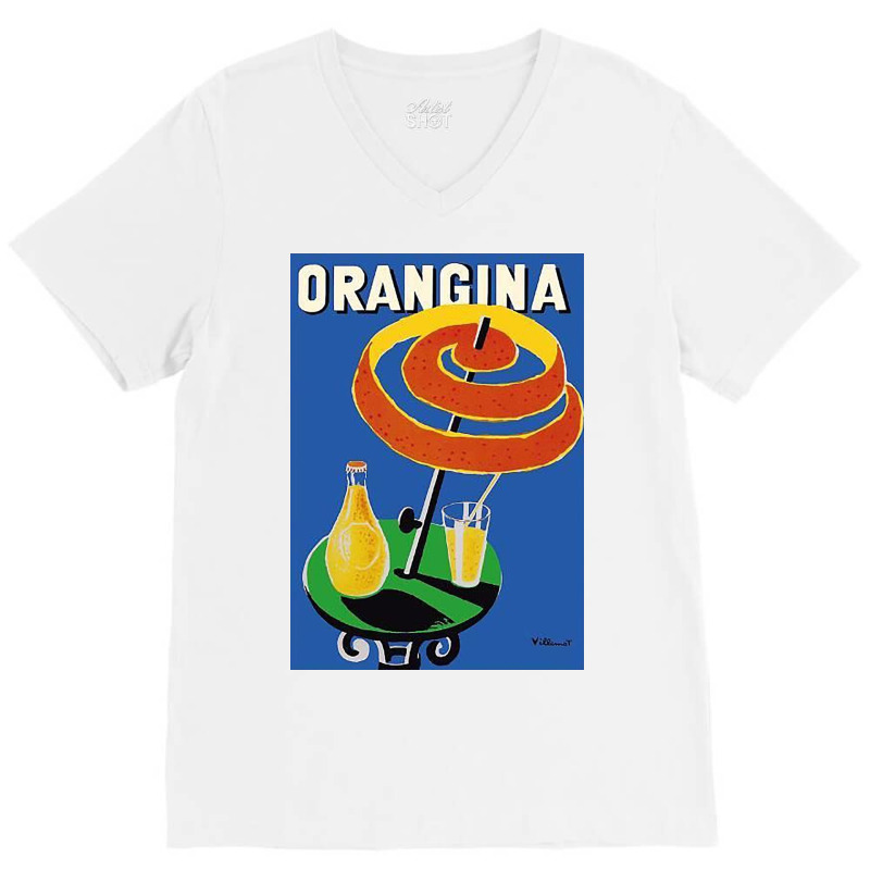 Orangina Sparkling Soda   Umbrella Ad V-neck Tee | Artistshot