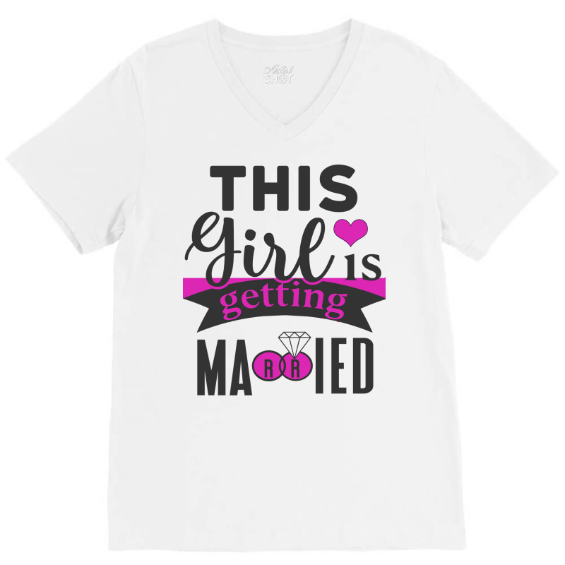 This Girl Is Getting Married Music V-neck Tee | Artistshot