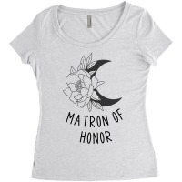 Matron Of Honor Boho Crescent Moon With Rose Desig Women's Triblend Scoop T-shirt | Artistshot