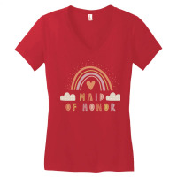 Maid Of Honor Boho Casual Over The Rainbow Design Women's V-neck T-shirt | Artistshot