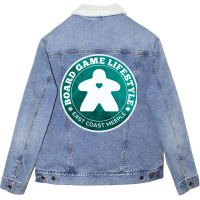 Board Game Lifestyle Green Nature Unisex Sherpa-lined Denim Jacket | Artistshot