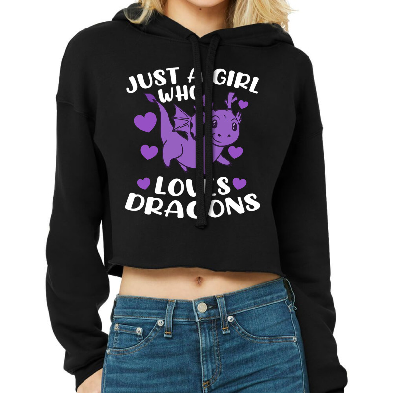 Just A Girl Who Loves Dragons Purple Cute Dragon L Cropped Hoodie by SCOTTALLENZ | Artistshot