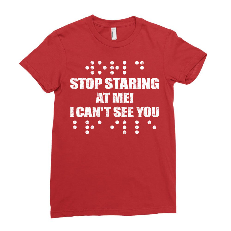 Braille Blind Blindness Awareness Visually Impaire Ladies Fitted T-Shirt by rahianmucauo | Artistshot