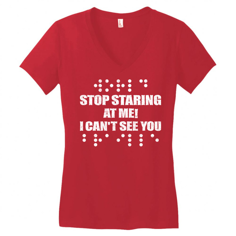 Braille Blind Blindness Awareness Visually Impaire Women's V-Neck T-Shirt by rahianmucauo | Artistshot