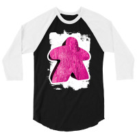 Pink Meeple On White Painted Background Girl 3/4 Sleeve Shirt | Artistshot