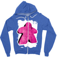 Pink Meeple On White Painted Background Girl Zipper Hoodie | Artistshot