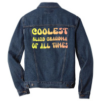 Coolest Blind Grandma Of All Times Gift For The Vi Men Denim Jacket | Artistshot