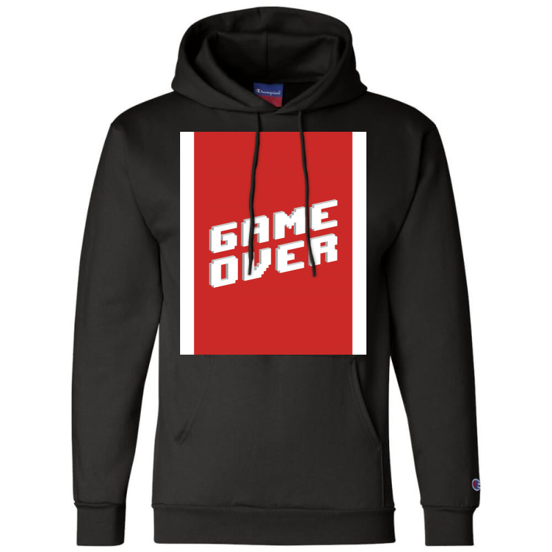 Game Over Hipster Champion Hoodie by alcidagosn | Artistshot