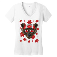 Canadian Bear T  Shirt Canadian Bear Patriotic Can Women's V-neck T-shirt | Artistshot