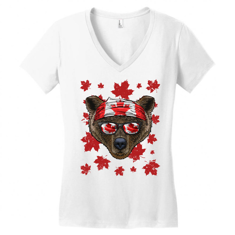 Canadian Bear T  Shirt Canadian Bear Patriotic Can Women's V-Neck T-Shirt by umurray372 | Artistshot