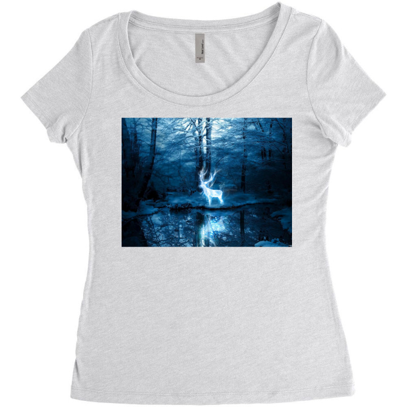 Deer Flores Women's Triblend Scoop T-shirt by soucenertic | Artistshot