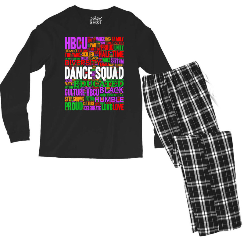 Womens Hbcu Dance Squad Dancer V Neck T Shirt Men's Long Sleeve Pajama Set | Artistshot