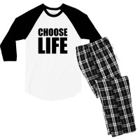 Slogan Choose Life Men's 3/4 Sleeve Pajama Set | Artistshot