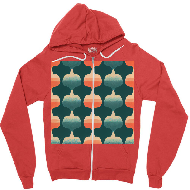 Green Red Orange Pastel Fairy Tale Design Pattern Zipper Hoodie | Artistshot