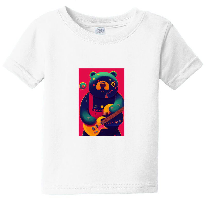 Heavy Metal Bear With Guitar Midjourney Baby Tee by lindarice | Artistshot