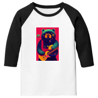 Heavy Metal Bear With Guitar Midjourney Youth 3/4 Sleeve | Artistshot