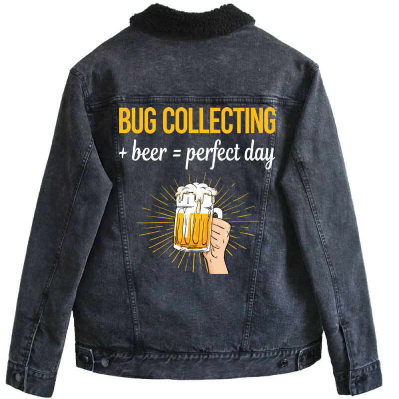 Beer Perfect Day Bug Collecting Insect Insects Bug Unisex Sherpa-Lined Denim Jacket by lenainplongo2 | Artistshot