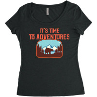 Its Time To Adventures Camping Women's Triblend Scoop T-shirt | Artistshot