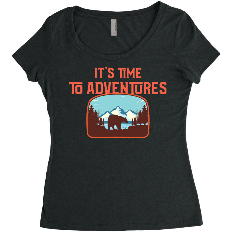 Its Time To Adventures Camping Women's Triblend Scoop T-shirt by hunyaameri2 | Artistshot