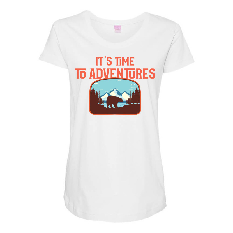 Its Time To Adventures Camping Maternity Scoop Neck T-shirt by hunyaameri2 | Artistshot