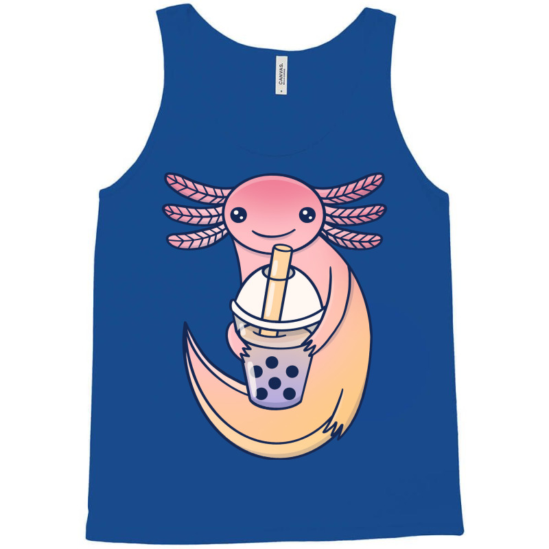 Cute Axolotl With Bubble Tea Tumblr Tank Top by lenainplongo2 | Artistshot