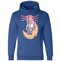 Cute Axolotl With Bubble Tea Tumblr Champion Hoodie | Artistshot