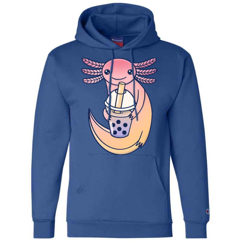 Cute Axolotl With Bubble Tea Tumblr Champion Hoodie by lenainplongo2 | Artistshot